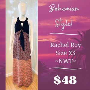 Rachel Roy Memory Motel Women’s Boho Pink Rose Maxi Dress